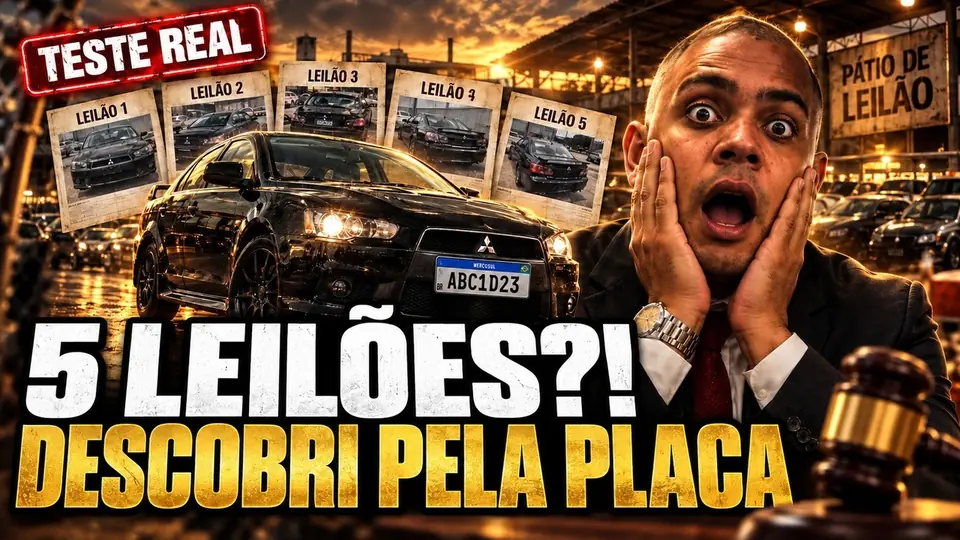 Capa do vídeo: Carro tem leilão? Descobrindo pela placa, com fotos, sem cadastro